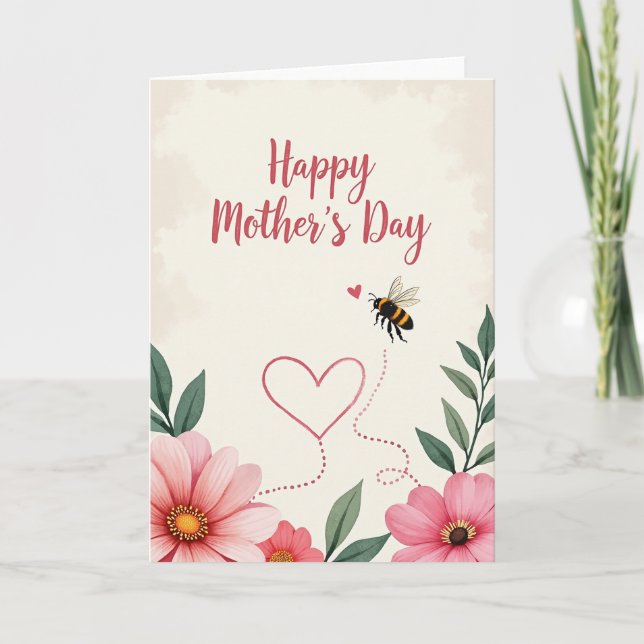 Carte des mamans au cœur volant (Devant)