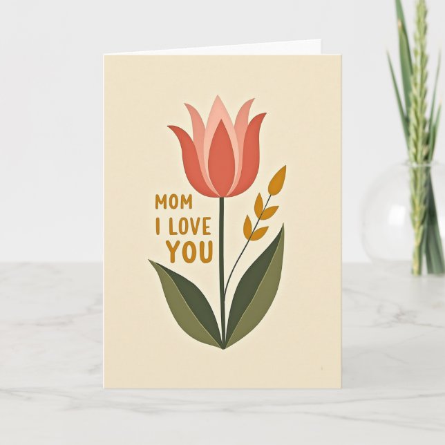 Carte des mamans Coral Tulip (Devant)
