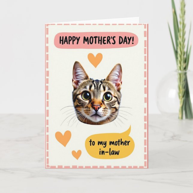 Carte des mères de chat rayé amour (Devant)