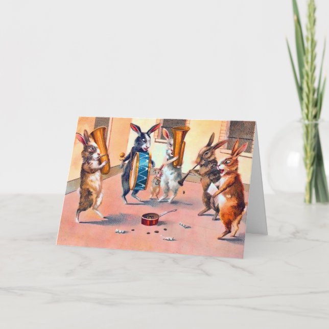 Carte des musiciens lapins de Pâques (Devant)