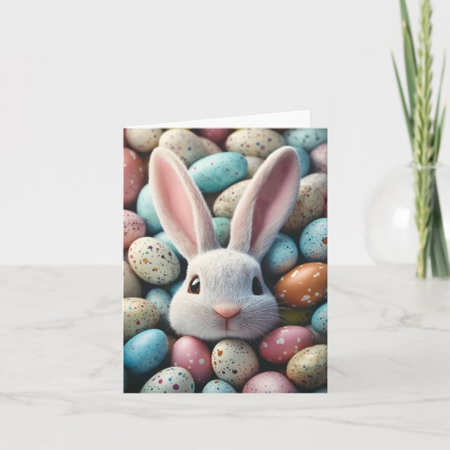 Carte des oeufs de lapin de Pâques (Devant)