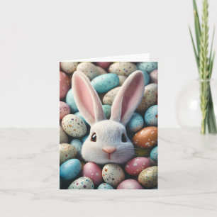 Carte des oeufs de lapin de Pâques
