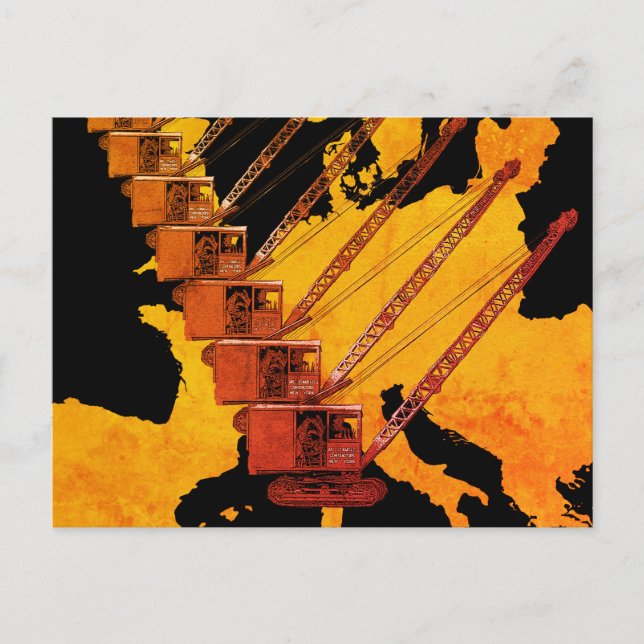 CARTE DES OPÉRATEURS DE CRANE vintage EN EUROPE (Devant)