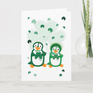 Carte des pingouins du jour de St. Paddy