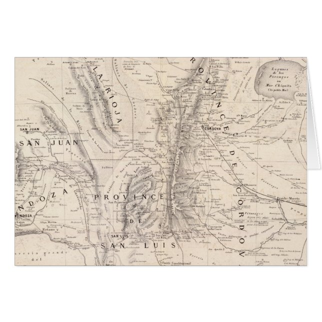 Carte des provinces de Cordova et San Luis (Devant horizontal)