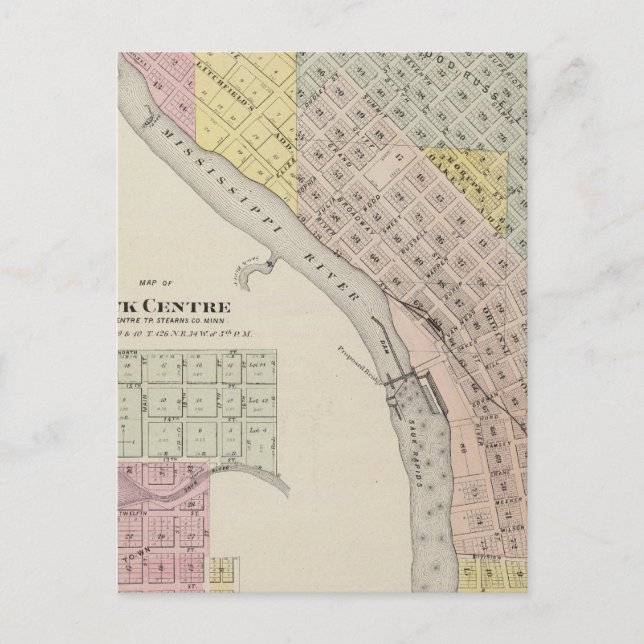 Carte des rapides de Sauk, Carte du centre Sauk, M (Devant)