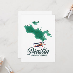 Carte des Seychelles de Praslin T-Shirt