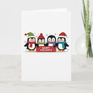Carte des signes pour les quatre mignons pingouins