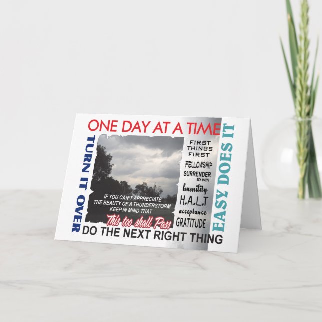 Carte des slogans de récupération en 12 étapes (Devant)