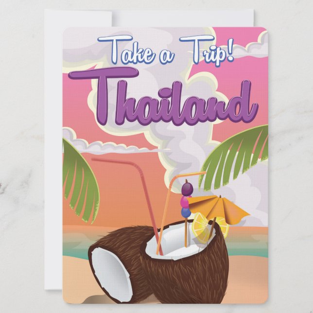 Carte des vacances à la plage en Thaïlande (Devant)