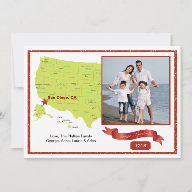 Carte des vacances de la côte Ouest (Devant)