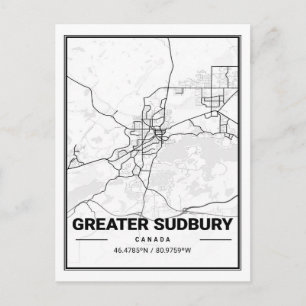 Carte des villes de voyage du Grand Sudbury Ontari
