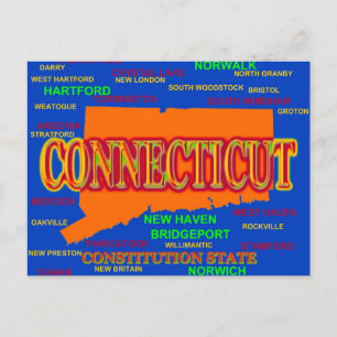 Carte des villes et villes du Connecticut State Pr