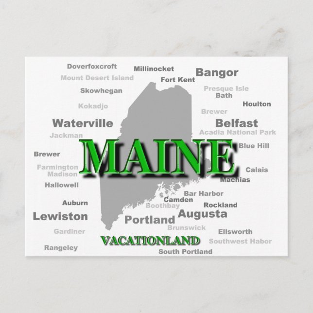 Carte Des Villes Et Villes Du Maine State Pride (Devant)
