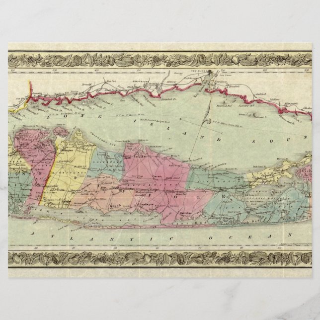 Carte des voyageurs de Long Island, 1855-1857 (Devant)