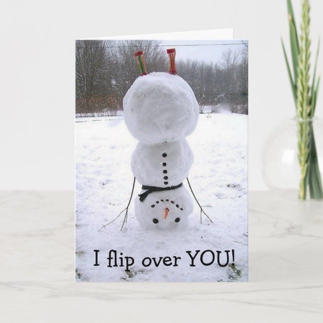 CARTE *DESCENDEZ SNOWMAN* VOLS POUR VOUS ANNIVERSAIRE (Devant)