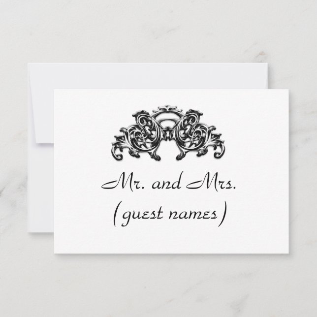CARTE D'ESCORT ÉLÉGANTE DE MARIAGE (Devant)