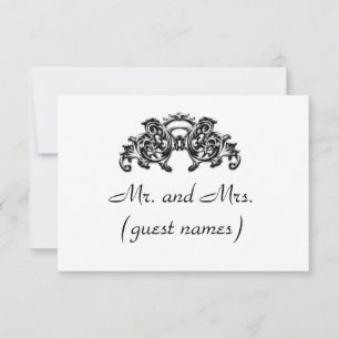 CARTE D'ESCORT ÉLÉGANTE DE MARIAGE