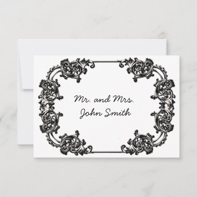 CARTE D'ESCORT MARIAGE vintage CLASSE (Devant)