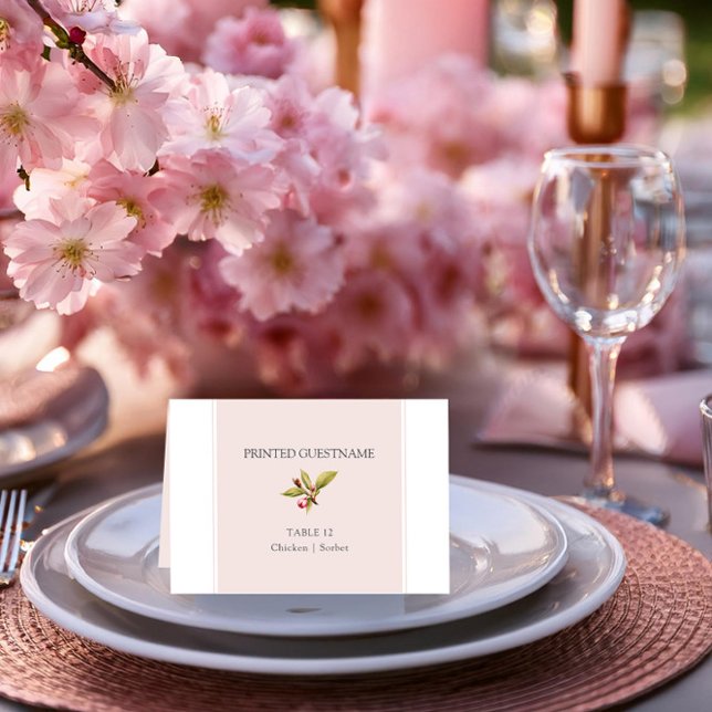 Carte d'escorte de table de mariage Cerry Blossom (Wedding Table Place Card with Guest Name from the Cherry Blossom Wedding Collection by Darling & May)