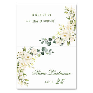 Carte d'escorte Mariage de fleurs aux roses blanch