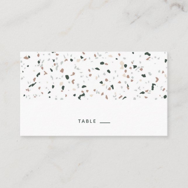 Carte d'escorte Motif moderne Terrazzo Place Card (Devant)