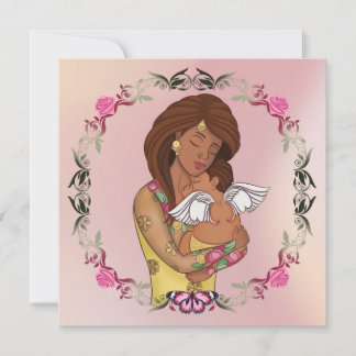 Carte Desi mom holding her angel baby