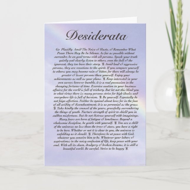 Carte DESIDERATA Card=Rainbow (Devant)