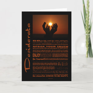 Carte Desiderata Poem Praying At Sunsent