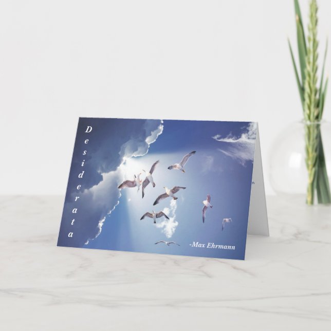 Carte Desiderata, Poème Inspirant Sur La Vie (Devant)