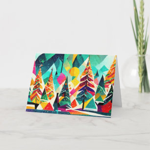 Carte Design coloré des arbres de Noël