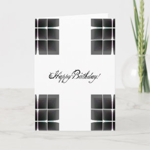 Carte Design d'anniversaire Abstrait en noir et blanc