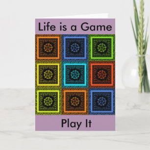 Carte Design d'art Motif multicolore de charme À damiers