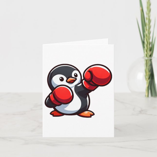Carte Design de boîte de pingouin de dessin cool (Devant)