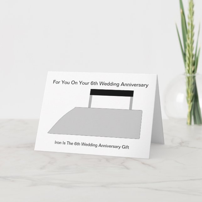 Carte Design de fer 6e anniversaire Mariage personnalisé (Devant)