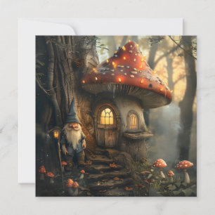 Carte Design de gnome et de champignon