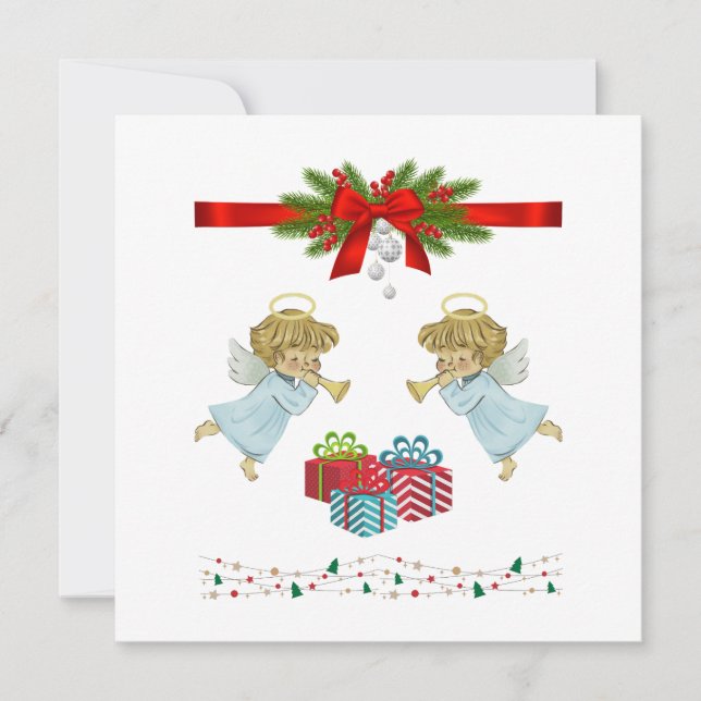 Carte Design de Noël avec anges (Devant)