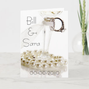 Carte Design de perles de Mariage blanc romantique