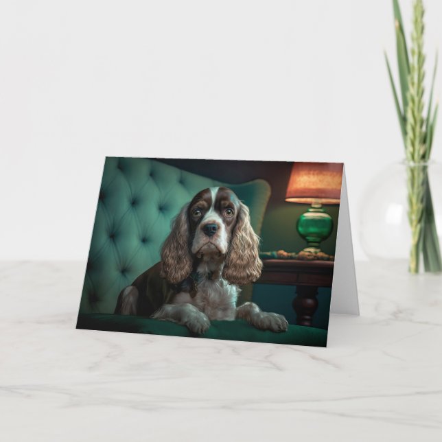 Carte Design de portrait classique de Cocker Spaniel élé (Devant)