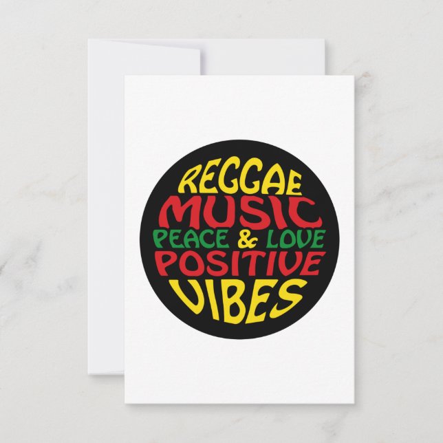 Carte Design de reggae avec des paroles et des citations (Devant)
