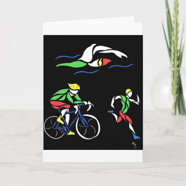Carte Design de triathlon coloré (Devant)