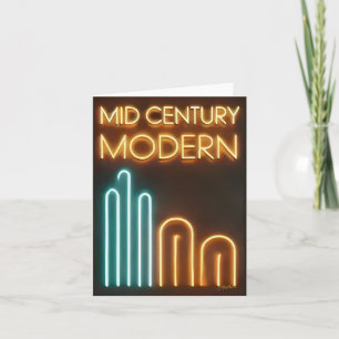 Carte Design des signes néon du milieu du siècle moderne