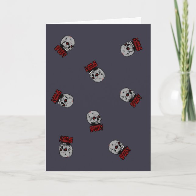 Carte "Design d'horreur crâne Déplaisant - Art d'Hallowe (Devant)