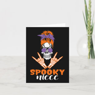 Carte Design éffrayant nièce Pour Halloween Drôle Crâne