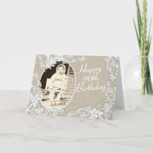 Carte Design en dentelle vintage avec photo