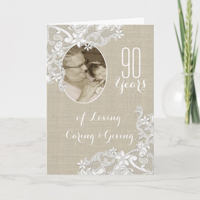 Carte Design en dentelle vintage avec photo (Devant)