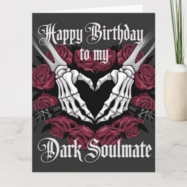Carte Design gothique d'anniversaire pour votre âme somb (Devant)