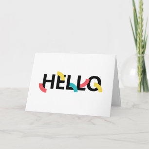 Carte Design moderne, amusant, ludique, coloré de Hello