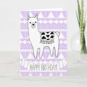 Carte Design moderne Sketchy Aztec Llama Joyeux annivers