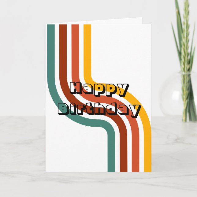 Carte Design rétro, Joyeux Anniversaire  (Devant)